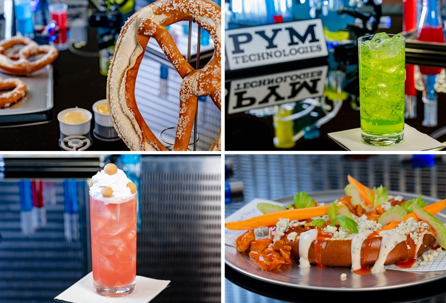 Pym Test Kitchen snack and drinks menu.