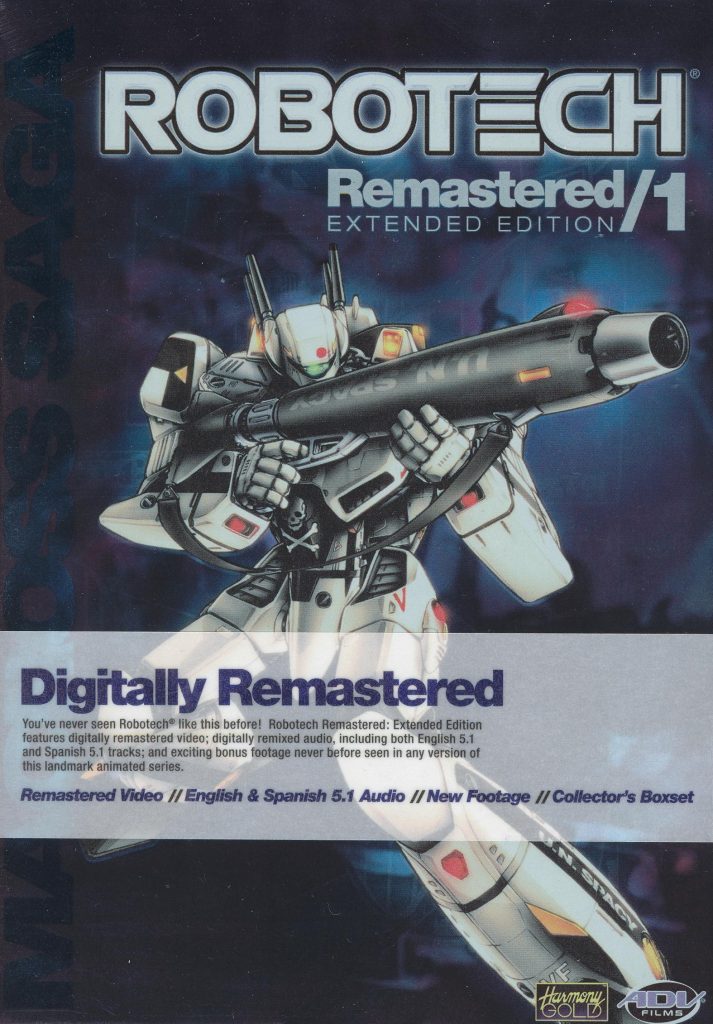 "Robotech" Remastered Vol. 1 Extended Edition DVD cover art.