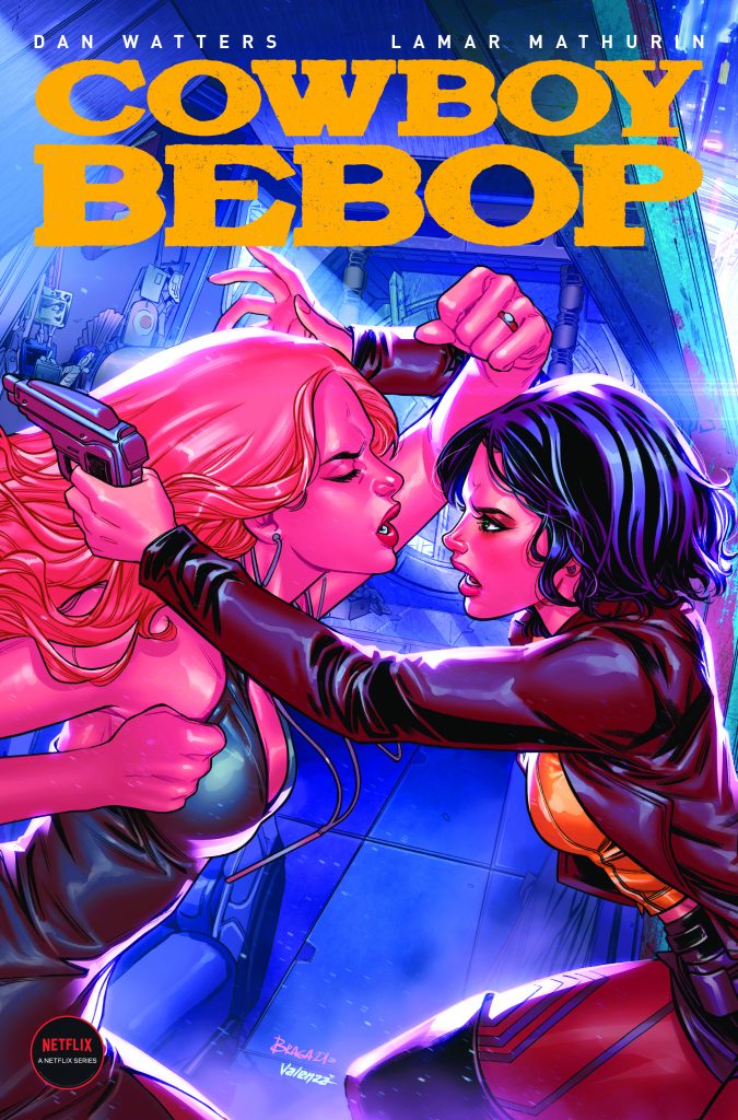 "Cowboy Bebop #3" FOC cover art by Laura Braga.