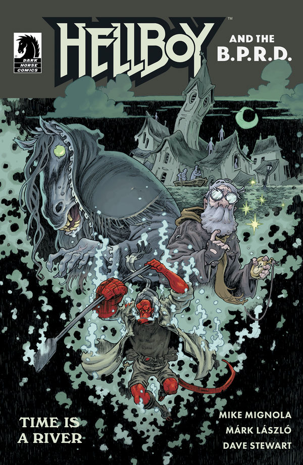"Hellboy and the B.P.R.D.: Time is a River" cover art by Márk László.