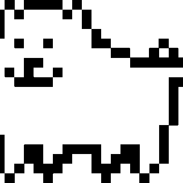 Annoying Dog sprite from "Undertale".